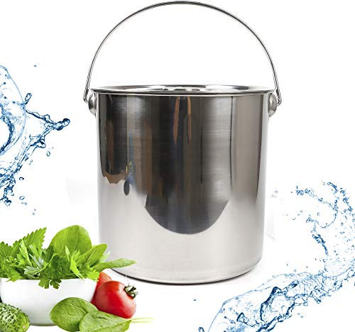 6/12/20/35 Litres Edelstahltopf mit Griffen und Deckel | Edelstahl poliert | Groß Gastronomie Kochtopf | Rostfrei Gemüse- Suppentopf | ideal als Suppentopf (20 L)