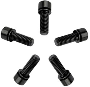 RISON-Titanium Lot de 5 Vis Hexagonales en Titane pour Vélo M6x16mm, Boulons de Tige de Vélo avec Rondelle, Vis de Potence de Vélo Vis Porte Bidon pour VTT, Vélo de Route