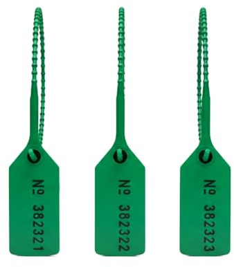 Made in The UK Easy-Breaking Anti Tamper Fire Extinguisher Seals - Securely Seal and Indicates Usage with Low Break Strength Security Tags- for Fire Extinguishers and First Aid Boxes (Dark Green, 500)