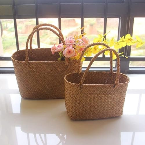 MYLPDZSW HHF Körbe Behälter Algen Geflochtener Korb Blumenkorb Garten Sukkulententasche Blumenkorb Basteln Picknick Aufbewahrungskorb Cesta Mimbre Neu Органайзер Kleidung Lagerung (Größe : S)
