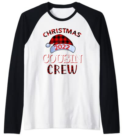 Christmas Cousin Crew Buffalo Red Plaid Pajamas Family Xmas Raglan