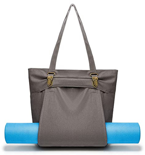 KUAK Bolsa para esterilla de yoga con bolsillo ajustable para esterilla de yoga que se adapta a la mayoría de tamaños de alfombrillas, bolsas de lona grandes y transportadores, bolsa de transporte