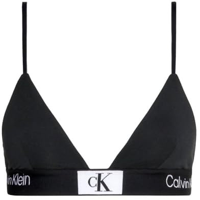 Calvin Klein Top Bikini a Triangolo Donna Unlined Triangle Coppe Morbide, Nero (Black), S