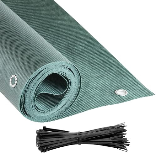 COVER IT Balkon Sichtschutz Ohne Bohren Balkonsichtschutz Grün mit Ösen 85 x 200 cm Sichtschutz Balkon Ohne Bohren - Sichtschutz für Balkon Terrasse - Sichtschutz Balkongeländer