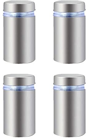 Abstandshalter Wand, Abstandhalter Edelstahl, Wandabstandshalter, Distanzhülsen Edelstahl 12x20mm, Schilderhalter, Wandabstandshalter für Displays Aufhängen Glas Spiegel Acryl, Silber,4 Stück