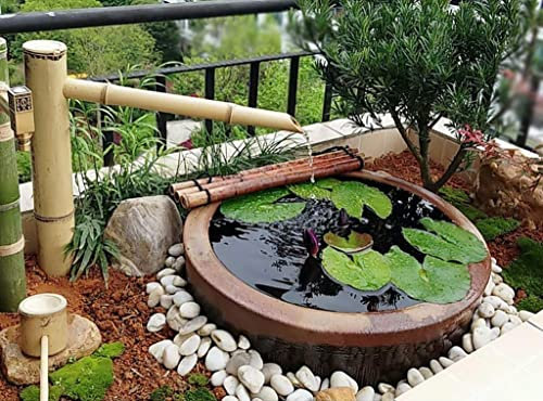 Fontaine En Bambou Exterieur Jeu D’Eau, Zen Jardin Fontaine D'eau Bambou Eau, Paysage D'eau Décoration De Jardin Japonais, 70cm