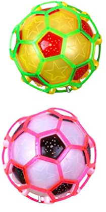 BESPORTBLE 2st Leuchtender Fußball Kinder Springen Ball Musikalischer Ball Mini-fußball Led-Kugeln Mit Blinkenden Lichtern Ballspielzeug Für Den Innenbereich Blitz Plastik Puzzle