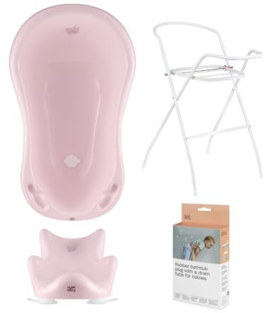 Hylat Baby Set: Vaschetta da bagno con supporto, sedile e scarico - Certificato TÜV Rheinland - Collezione Lite