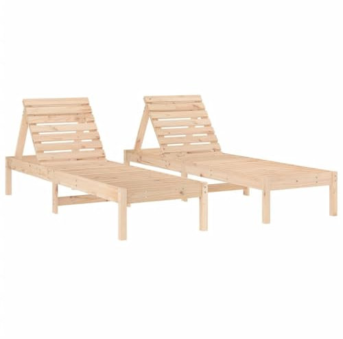 vidaXL Tumbonas 2 uds, Sillones con Respaldos Ajustables, Tumbonas de Listones, Asientos para Piscina Jardín Patio, Madera Maciza de Pino