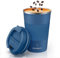 MOMSIV Coffee Cup, Insulated Coffee Cup with Leakproof Lid, Non-Slip Vacuum Reusable Stainless Steel Eco-Friendly Travel Office Mug for Hot and Cold Water Coffee and Tea, 380ml/13oz(Darkblue)