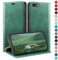 HUOUH for iPhone SE 2022/7/8/SE 2020 4,7 Wallet case with RFID Blocking PU Leather,Credit Card Holder,Flip Folio Book Phone cases Shockproof Cover Women Men for Apple 7 case Sea Green