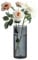 ComSaf Kleine Vasen Deko für Tischdeko, Modern Blumenvase Glas, Mini Vase Tulpen Set, Glasvase Zylinder Rund Gross, Tulpenvase für Tulpen, Pampasgras, Orchideen, Rosen, 20 cm Hoch, Grau