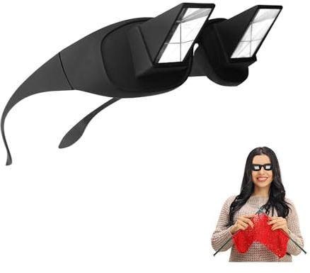UXIETIN Häkelbrille Horizontale High Definition Faule Brille Prisma Periskop Blick nach unten zum Häkeln Lesen und Fernsehen für Senioren oder Jugendliche