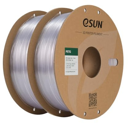 eSUN PETG Filament 1.75 mm, PETG 3D Printer Filament, Measurement Accuracy +/- 0.03 mm, 1KG pro Spule, 2 Spulen 3D Druck Filament für 3D Drucker, Natürlich