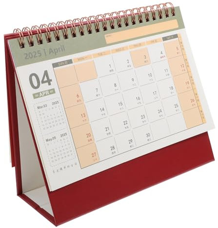 STOBOK Moderner Filigraner Tischkalender Mit Spiralbindung Edlem Goldprägung-design Mittlerer Freistehend Für Büro Schreibtischorganisation Zeitloser Monatskalender Für Präzise Planung