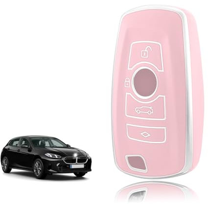 TOOMUME Schlüsselhülle TPU, Autoschlüssel Hülle Passt für BMW 1/2/3/4/5/6/7 Serie X1 X3 X4 M3 M4 M5 F10 F20 F25 F30 F80 520 525 116i 118i 320i, Schlüsselcover Schutz Schlüsselgehäuse - Smart Key