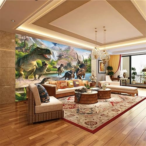 ZYCAFJ Papier Peint 3D Dinosaure Tapisserie Peinture Murale Papier Peint 3D Photo Poster Fresque Salon Chambre Bureau Couloir Mural Décoration 400cm×280cm(LxH)