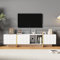 Jaxenor 190cm TV Schrank mit 2 Schubladen und 2 Schranktüren, TV Bank TV Lowboard TV Table TV Sideboard TV Cabinet TV Regal für das Wohnzimmer Fernseher bis 80 Zoll, Weiß