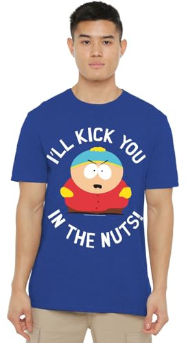 South Park Kick You in The Nuts Unisex T Shirt, Royal Blue, Medium
