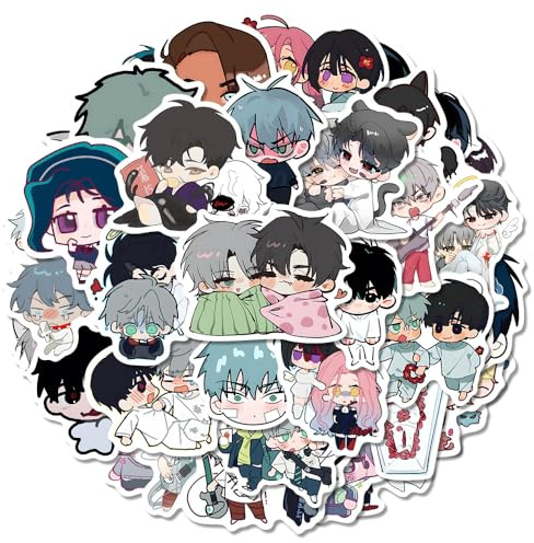 Zhongkaihua Anime-Aufkleber, Luka/Mizi/Ivan/Till/SUA-Figur, Anime-Aufkleber-Set, Cartoon, bunt, wasserdicht, für Laptop, Computer, Handy, Wasserflaschen, Auto, 56 Stück