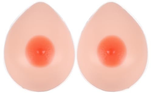 YEEFAIRY 1 Paire Seins Auto-adhésifs en Silicone Faux Sein Réaliste Prothèse Mammaire Femme Homme Fausse Poitrine Buste pour Travesti Transsexuels Cosplay Mastectomie, AA Cup 400g/Paire, Ivoire
