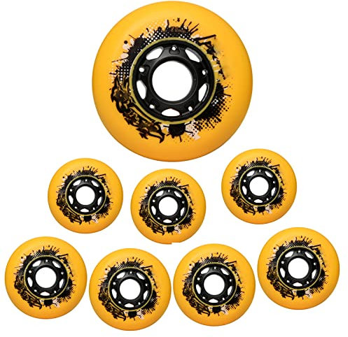 JCCHT 8er-Pack Inline-Skate-Räder 72 mm 76 mm 80 mm Asphalt Outdoor Rollschuhe Inline-Hockey Ersatzrad 92A/95A für Anfänger,Weiß,80mm