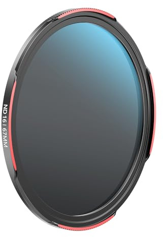 TELESIN 67mm ND16 Telefonobjektiv-Filter, DSLR-Kameraobjektiv, Mehrschichtiges Nano-vergütetes Glas, AR&AF-Beschichtung, Reduziert Reflexionen, Schutz vor Wasser und Fingerabdrücken
