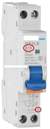 INOKAI Magnetotermico,Interruttore Magnetotermico Interruttore di Protezione dalle perdite di Corrente residua Tipo A AC 1P+N Interruttore Automatico RCBO 30MA 10A 16A 20A(Curve B-A,32A)