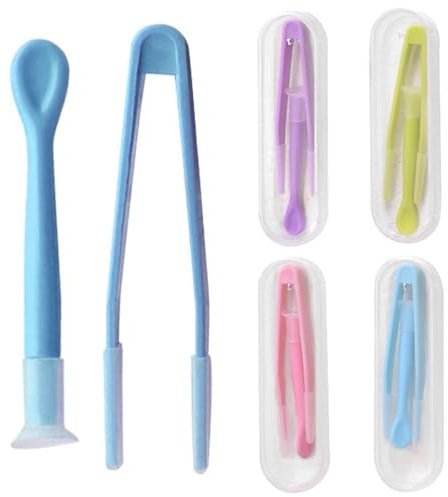 4 Pack Contact Lenses Applicator,Four Colours Contact Lenses Remover Tool,Portable Durable Contacts Lense Remover Tool with Storage Cases Tweezers & Suction Stick,for Daily Use Outdoor Activities.