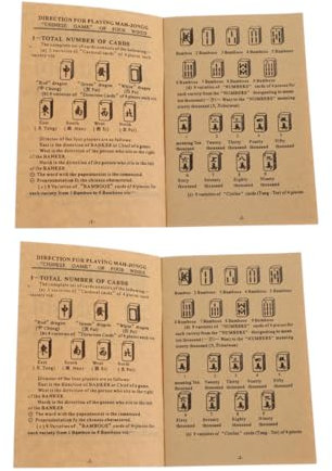 Supvox 2 Stück Englisches Mahjong Lernbuch für Anfänger Antikes Mahjong Regelbuch Handbuch Professionelle Anleitung Tipps für Brettspiele Einfaches Lernen mit Freunden