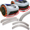 Axis Line 4x Kantenschutz grau,schwarz o. orange kompatibel mit Rasenmäher Segway Navimow i105e & i108e Schutz Bumper Tuning Mähroboter - einfach gesteckt, kein kleben, Wasserablauflöchern (grau)