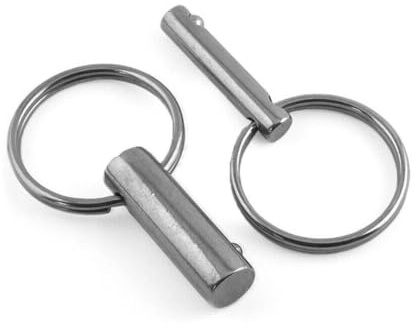 M6 x 25mm Fast Pull Ring Pins Detent Ball Lock Clevis Pin A4 Stainless Steel Marine Grade (Pack of 2)