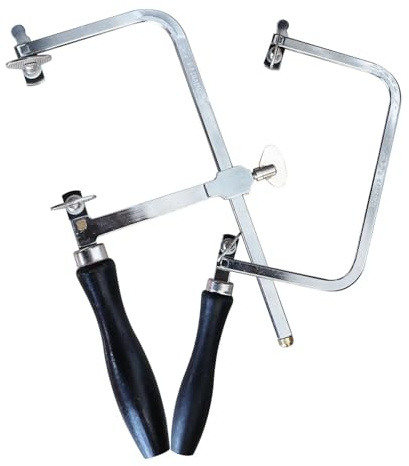 YGESZZAY Professionelle verstellbare Säge mit 2 Sägeblättern, Fester Sägebogen, U-Form, Bügelsägenrahmen, Handwerkzeug, Juweliersäge, Schmuckherstellungsset(Adjustable)