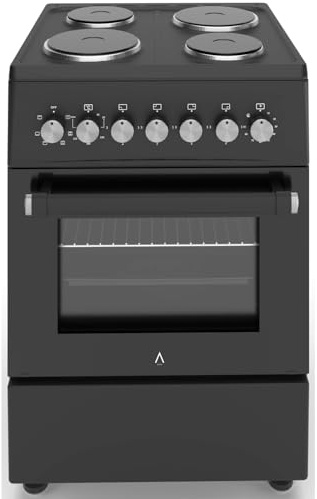 ALPHA Cocina Eléctrica VULCANO ELITE-60E Negro Mate, Horno 6 Funciones