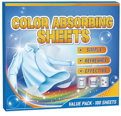Shaersu Waschfarbschutz Tücher,Für Mischwäsche Farbfänger In Der Wäsche - 100 Stück Farbfänger für Wäsche Kleidung Mantel T-Shirt Pullover Jacke Strickware