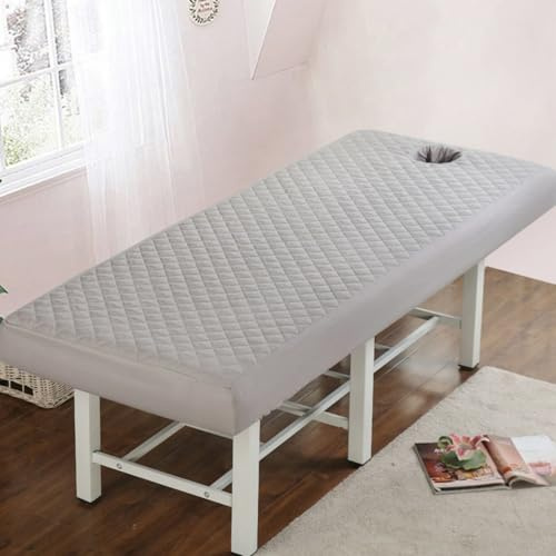 Odot Bezug Massageliege Frottee mit Loch Massageliege Laken Waschbare Weiches Atmungsaktiv Mikrofaser Massagetisch Bettlaken Gesichtsauflage für Schönheitsbett Spa, Nordisch (Hellgrau,80x190cm)