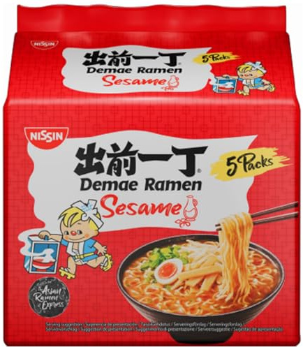 NISSIN Damae Ramen Sesame Flavoured Instant Noodles, 100g (Pack of 5)