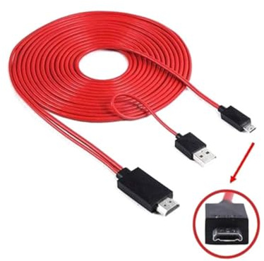 SMASOLO Câble adaptateur Micro USB vers pour smartphone prise charge HDCP résolution jusqu’à XP contrôle via télécommande TV