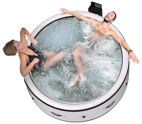 DIUNAOZI Spa Gonflable D'ExtéRieur pour 4 à 6 Personnes, Portable Et Gonflable, avec Plus De 150 Jets d'air Et 1 Couverture Thermique De Massage, IdéAl pour Terrasse, Jardin Et ExtéRieur. 81x28in