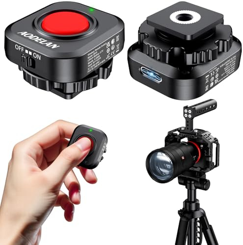 Aodelan Wireless Camera Video Record Button for Top/Side Handle | Rechargeable Video Control Button Remote with Cold Shoe Lock for Canon EOS R50/R6,for Sony ZV-E10 II,for Nikon