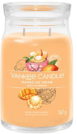 Yankee Candle Signature Candela Profumata, Gelato Al Mango in Giara Grande, Candele di Miscela di Cera di Soia Lunga Durata, Regalo per le Donne