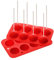 Premier Housewares 805378 Silicone Cake Pops Mould, Cupcake Baking Cup - - Red, 8 Mould