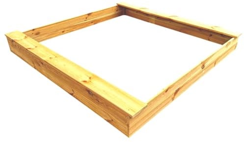 Loggyland Sandkasten aus naturbelassenem Massivholz 140x140cm