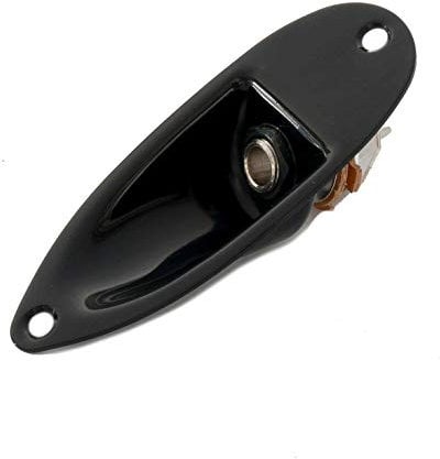 Stratocaster Compatible Jack Plate & 1'4 Mono Output Jack - Black