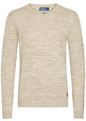 BLEND Dansel Jersey De Punto Suéter para Hombre con V-Neck, tamaño:XL, Color:Bone White (70016)