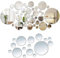 Miroir Mural Décalque Autocollan, 32 Pièces Miroir Moderne Acrylique Rondes Sticker Mural Autocollant Mural de Miroir Cercle Rond pour Maison Salon Chambre TV Réglage Décor Miroir Muraux Décoratif