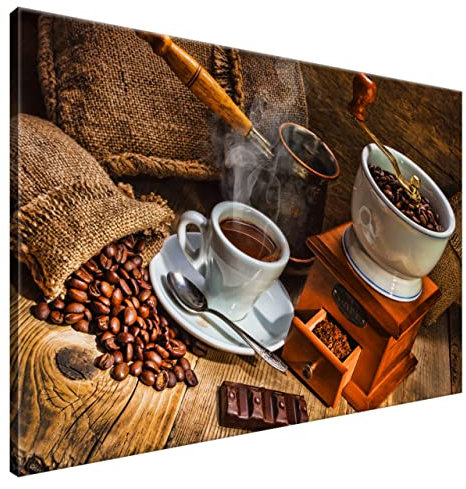 Estika Leinwand bilder - Türkischer Kaffee - 120x80 cm, 1 teilige kunstdruck - Wandbilder wohnzimmer, schlafzimmer, Moderne wanddeko, Bild auf leinwand - Küche bilder - 1128A_1B