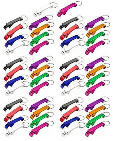 Bottle Opener Keyring, 50pcs Keychain Bottle Opener Wine Cup Open Keychain for Men Beer Colored Beer Beverage Can Opener Aluminum Cup Open