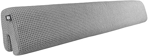 Tinydo® Kantenschutz Baby für Wickeltisch Wickelkommode, Grau | Bezug 100% Baumwolle, Umrandung, Kopfschutz, Schaumstoff, Kissen, Baby Schutz