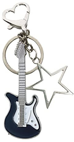 Ekoama, Schlüsselanhänger, süßer cooler Windblitz, Gitarre, hohl, fünfzackiger Stern, Schlüsselanhänger, Y2k, Nische, Retro-Tasche, Anhänger, Herzschnalle, Zubehör
